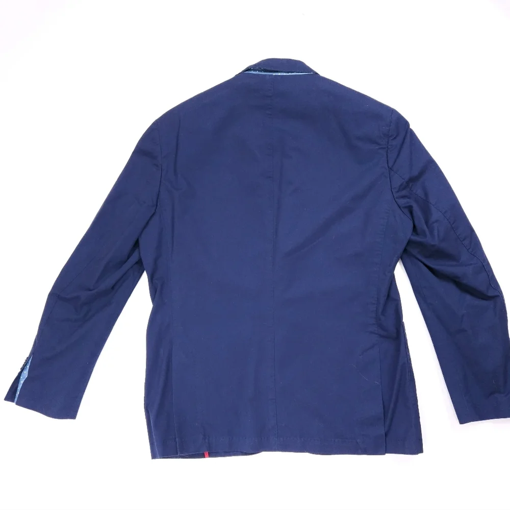 Riviera Red Men's Sport Coat Lightweight Summer Cotton Blazer Navy Blue 40 R NWT